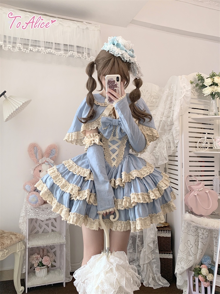 ToAlice】ダークプリンセスうさ耳リボン付きケープ - To Alice