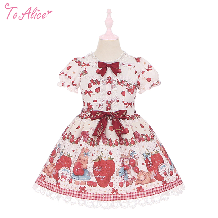 ToAlice Kids】TZL1211 StrawberryRabbitプリントワンピース - To Alice