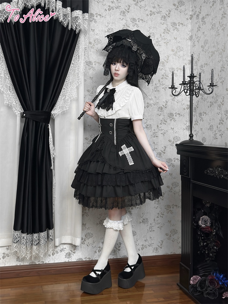 BlackShamrock】 F174クロスコルセットシルエットスカート - To Alice
