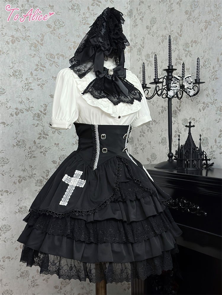 BlackShamrock】 F174クロスコルセットシルエットスカート - To Alice