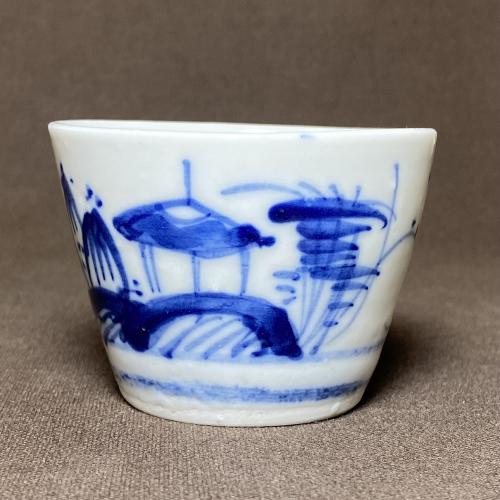 山水図染付蕎麦猪口 /204│埼玉県熊谷市のの骨董品専門店「雑貨とちや