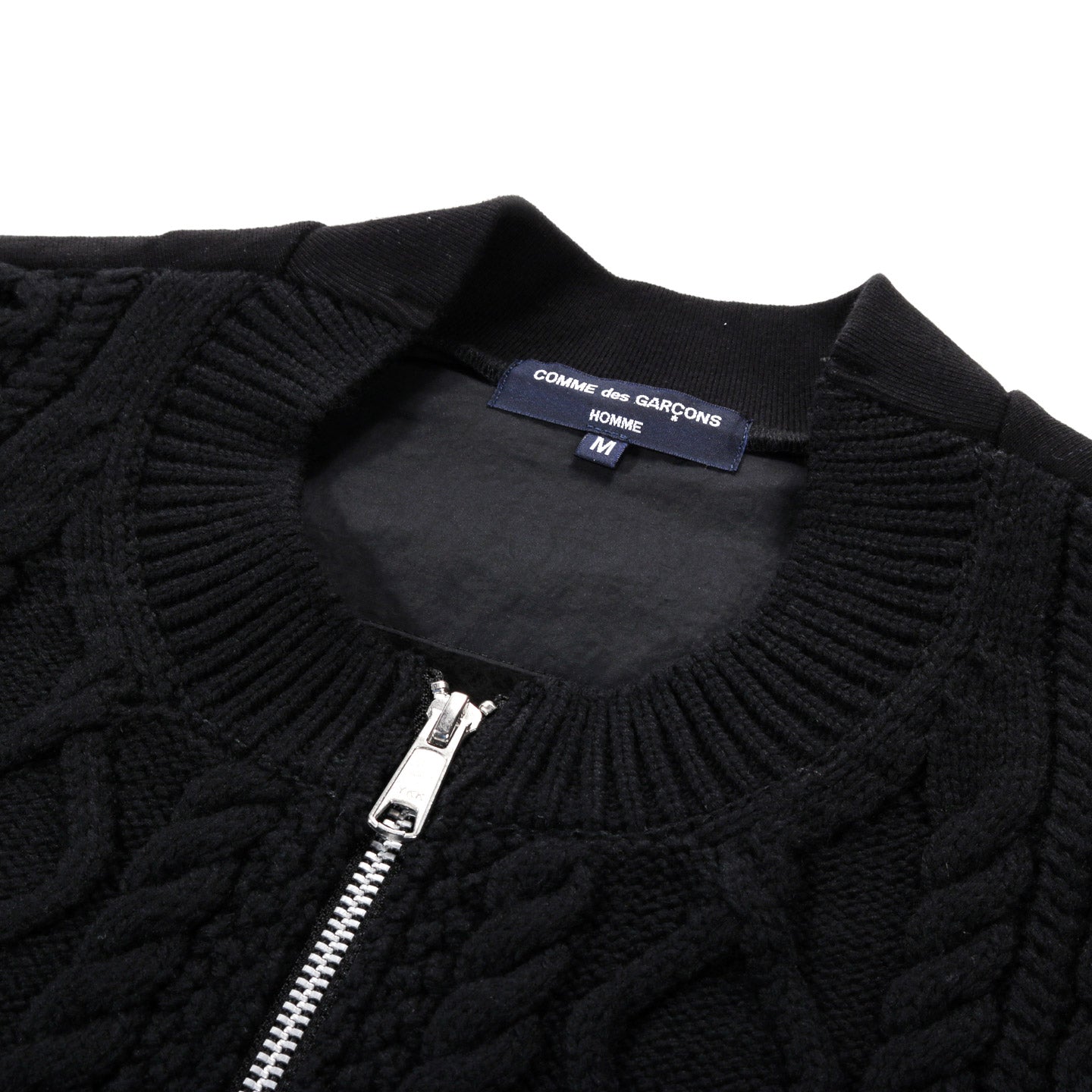 COMME DES GARCONS HOMME T023 ZIP CARDIGAN BLACK | TODAY CLOTHING