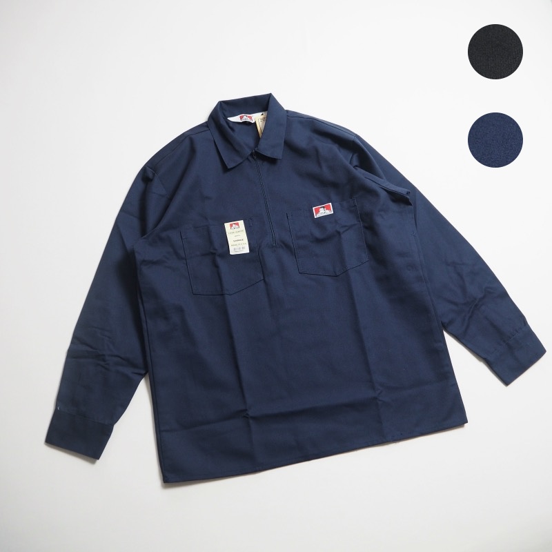 BEN DAVIS ベンデイビス ハーフジップワークシャツ LONG SLEEVE SOLID