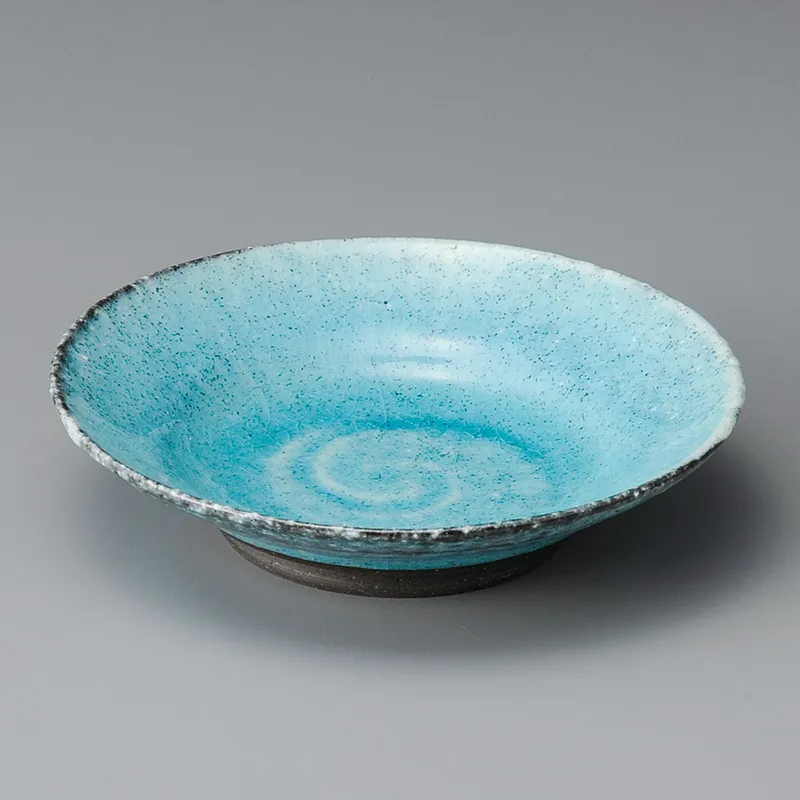 料理器 トルコ青 向付 小碗 義隆作 共箱(LC779) 料理器 トルコ青 向付