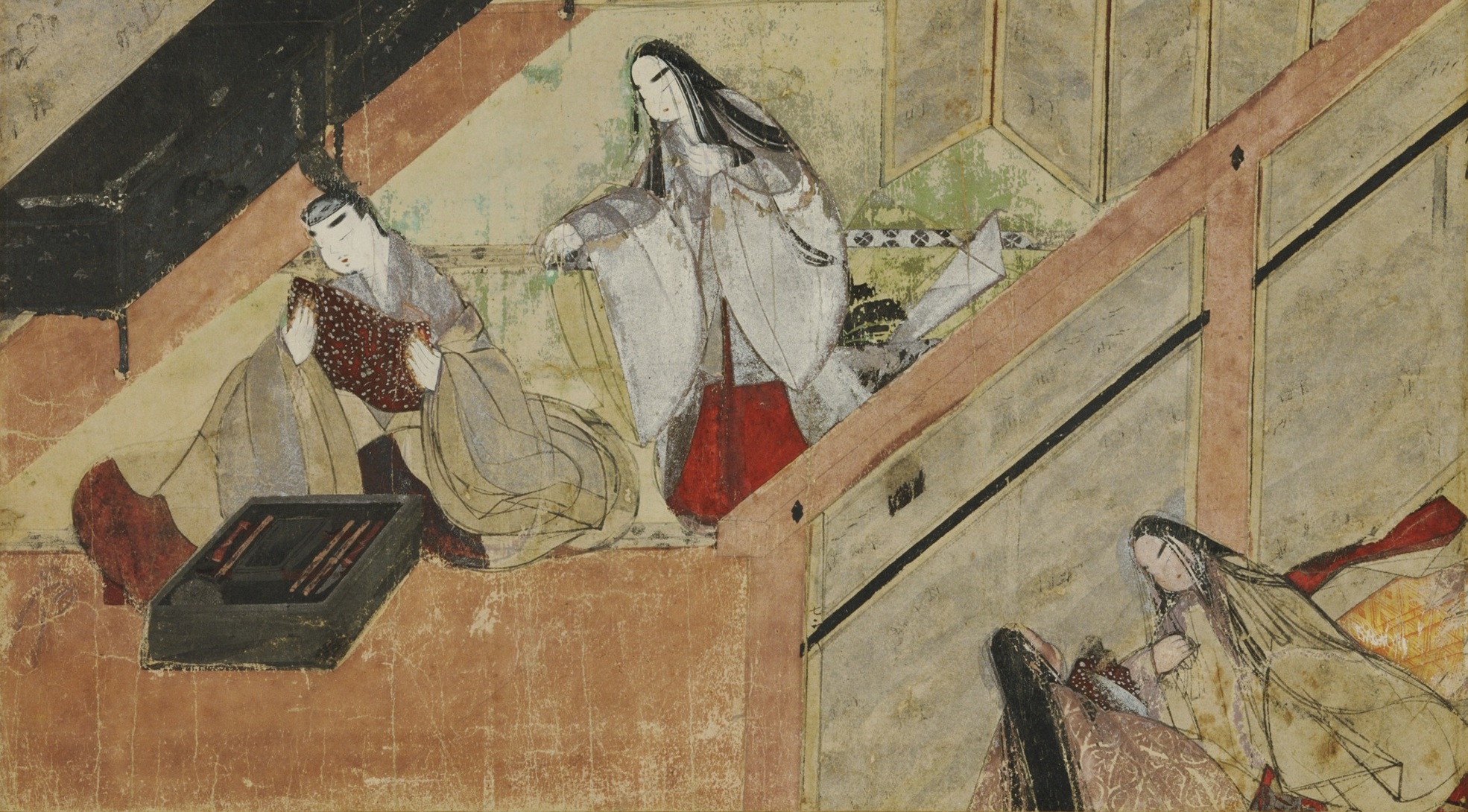 国宝「源氏物語絵巻 夕霧 絵」 平安時代・12世紀 五島美術館蔵