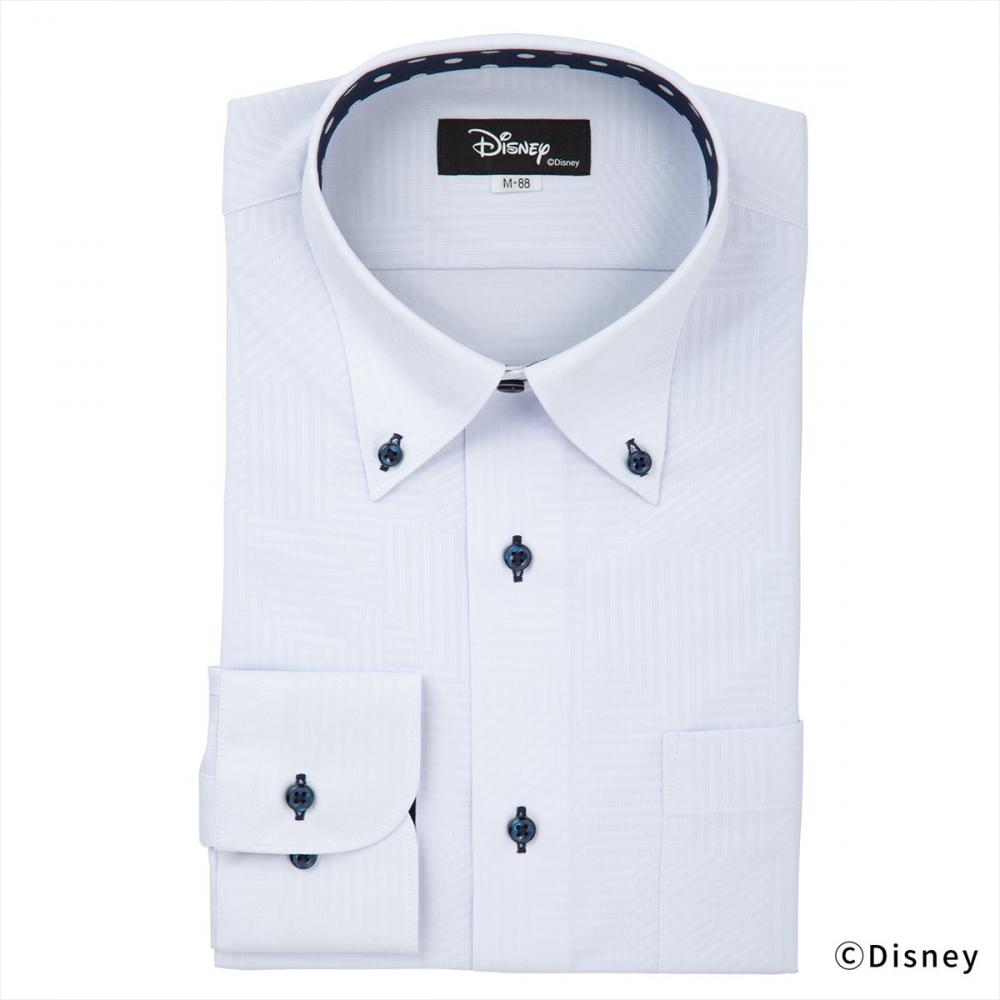 ディズニー】 ボタンダウン 長袖 形態安定 ニットシャツ ストレッチ