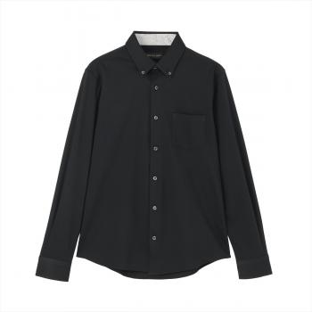 デザインカジュアルシャツ ボタンダウン 長袖 ニットシャツ ストレッチ