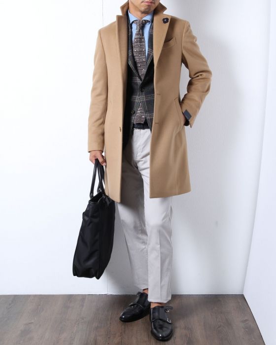 韋*天様 【美品】LARDINI カシミヤ混 キャメル チェスターコート