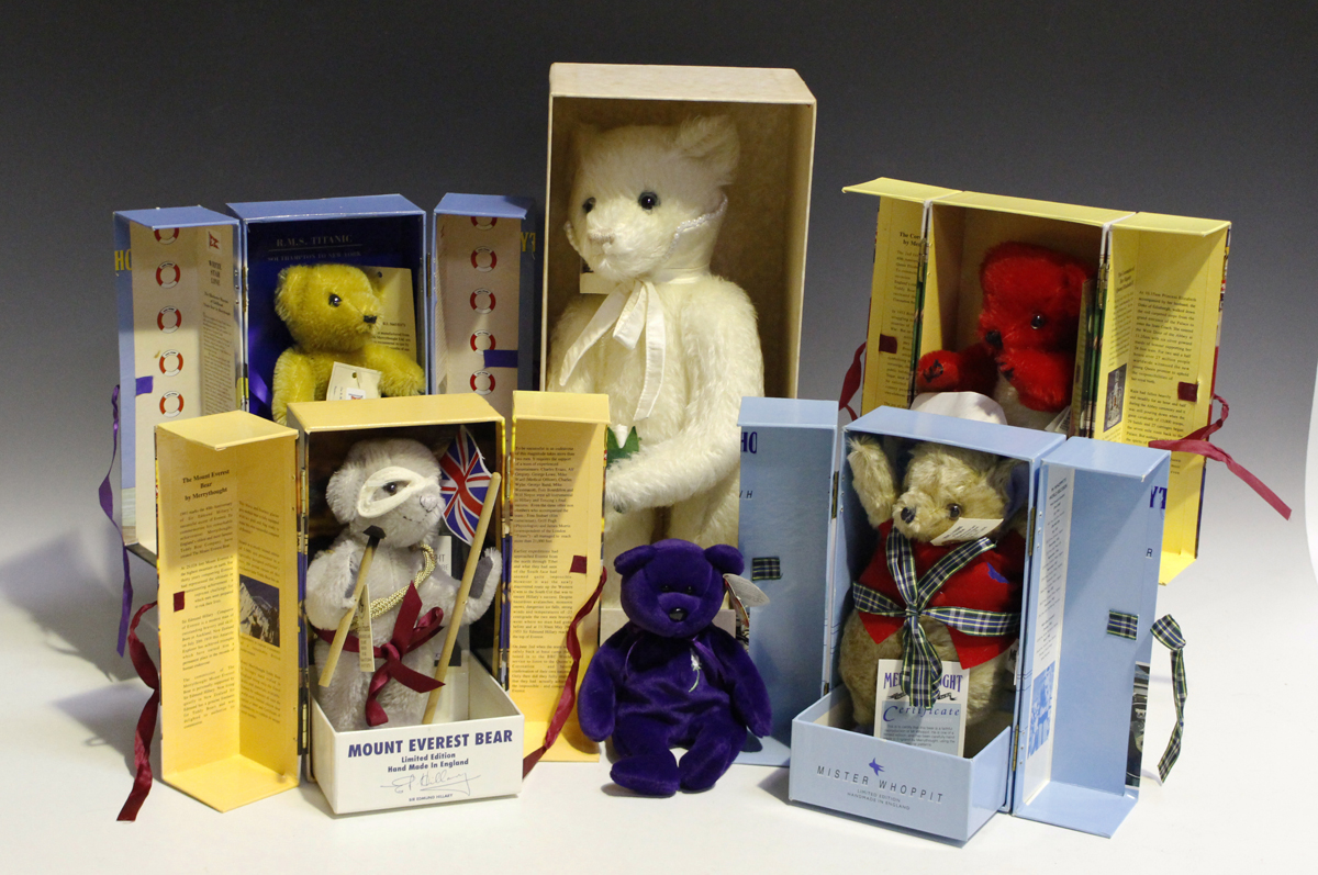 Four Merrythought limited edition teddy bears, comprising Mount