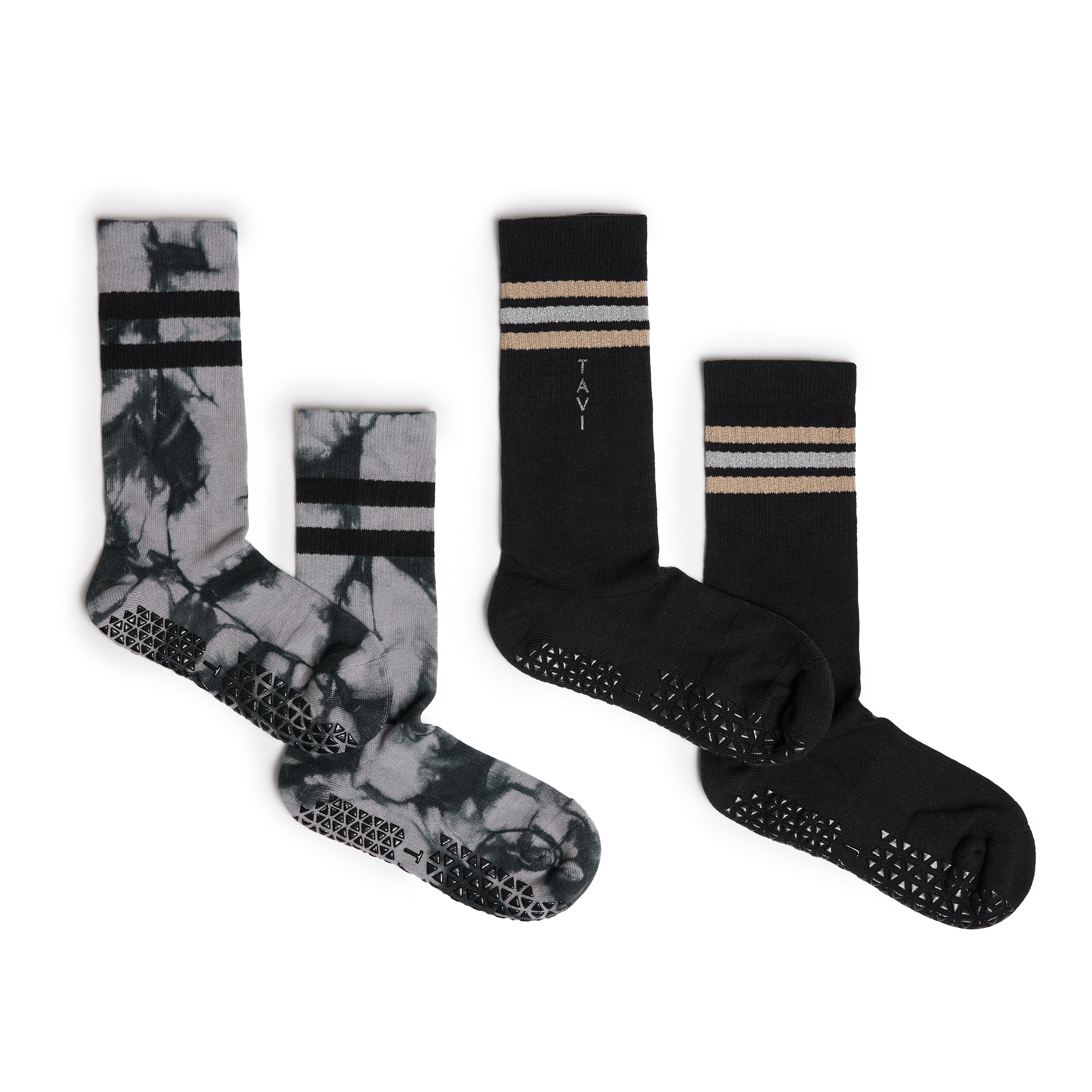 Kai 2 Pack Grip Socks - Tie Dye Shine Stripes – Tavi Active