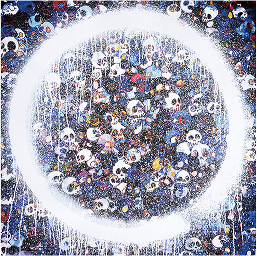 円相:メメントモリ 青に赤Enso:Memento Mori Red on Blue|村上隆