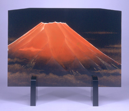 衝立（ついたて）赤富士蒔絵（あかふじまきえ）谷内 紫香作 | 輪島塗の