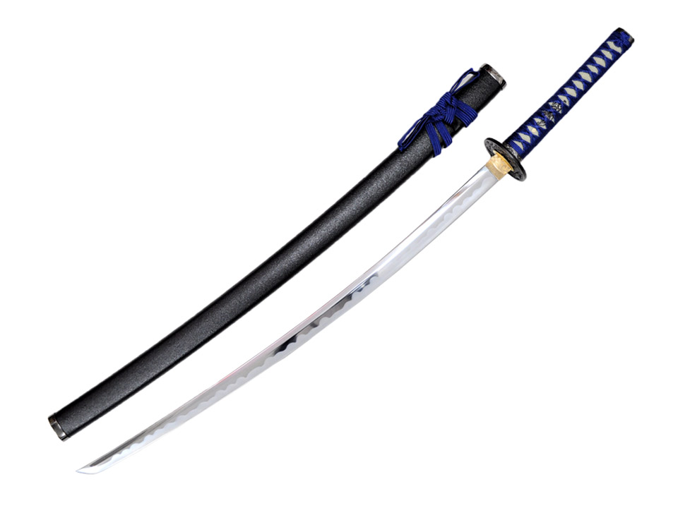 高級模造刀 高級居合刀 樋入り刀身 優波紋 亜合金刀身 名刀 居合刀 茶