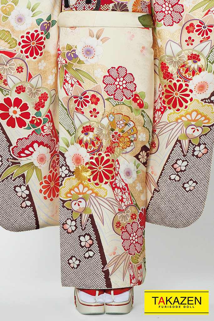 正統派古典 白/クリーム/オフカラー 絞り柄/花柄 おしとやか古典振袖