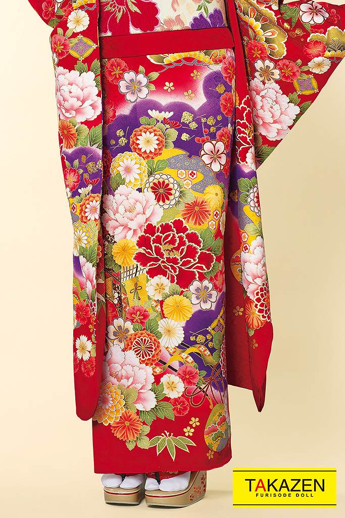 正統派古典 赤/紫 御所車柄 大人っぽい 上品古典振袖 華やか 綺麗