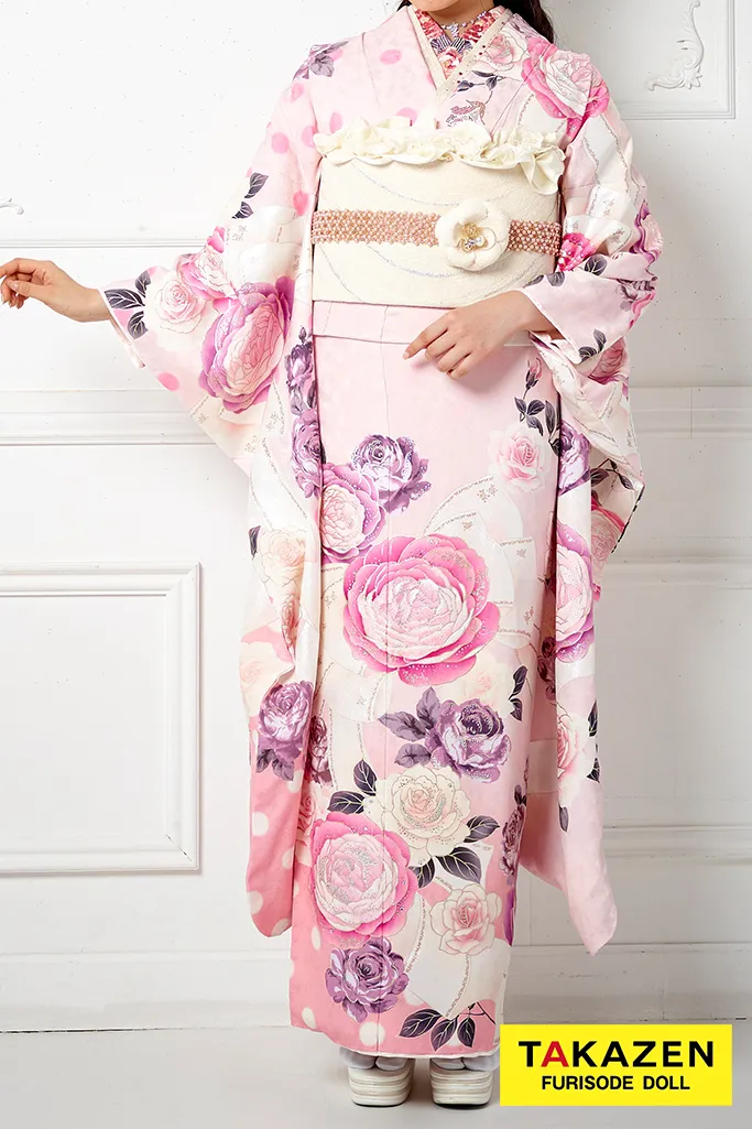 ヘップバーン ピンク/紫/くすみカラー バラ柄/リボン柄/ドット柄