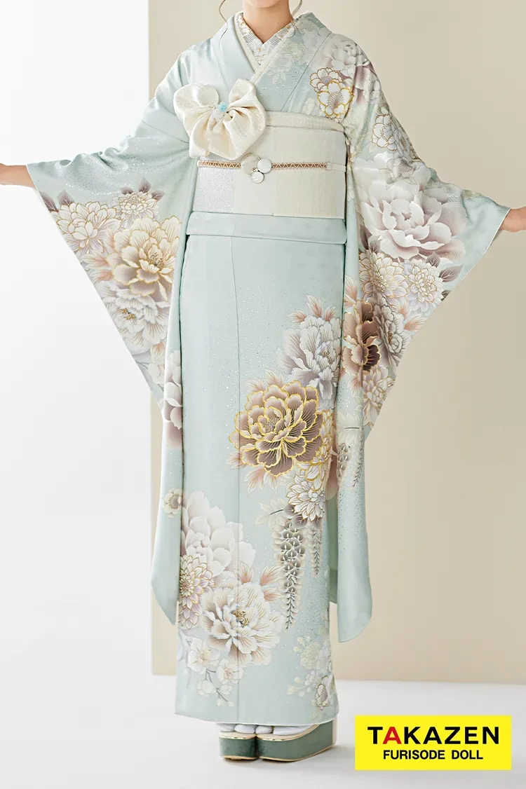 正統派古典 クリーム/金(ゴールド) 牡丹柄 シンプル おしとやか 上品