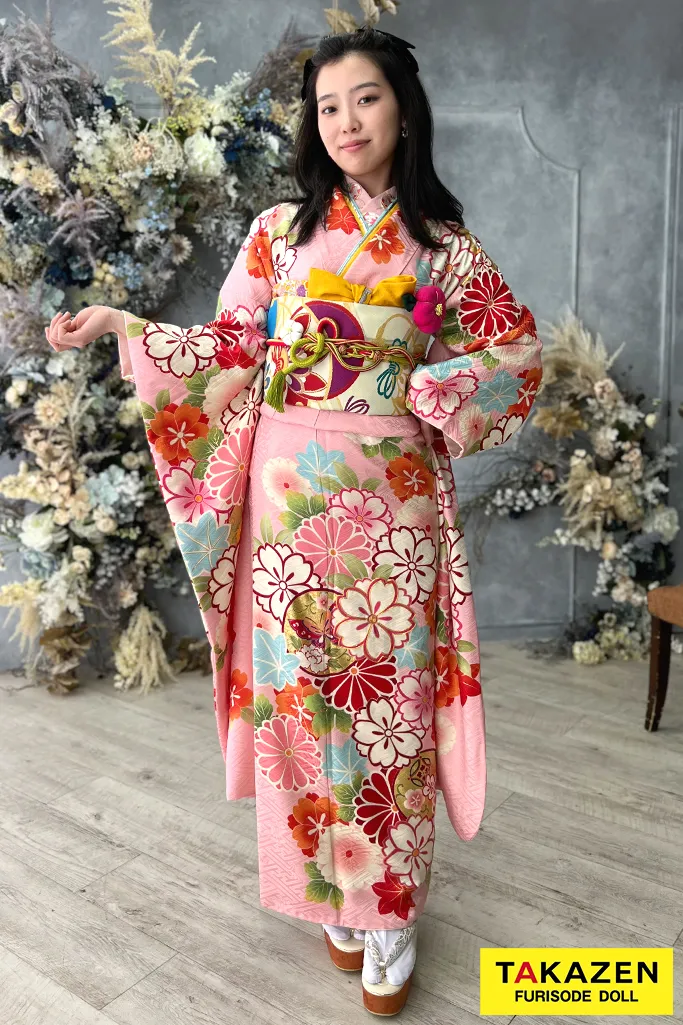 格安正統派古典 ピンク/水色 桜柄 ポップ レトロ古典 モダン カラフル