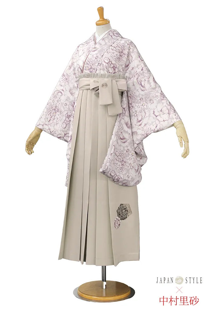 JAPANSTYLE×中村里砂ブランド袴 くすみカラー古典 薄ピンク/淡い色