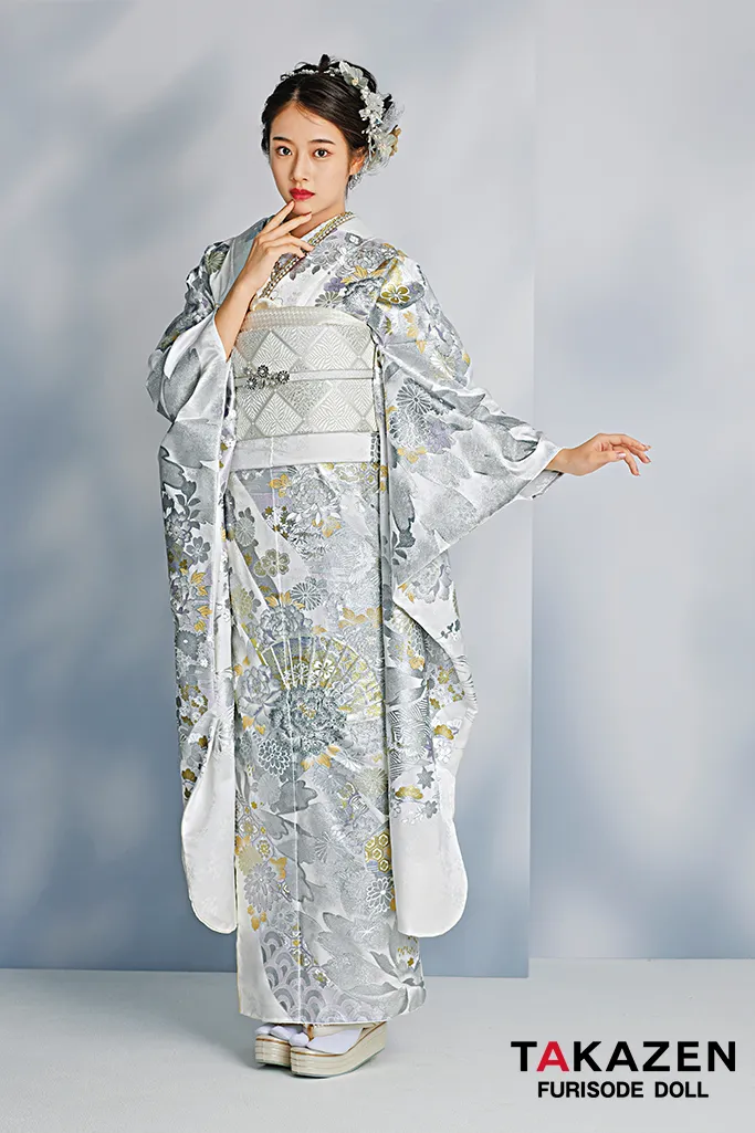 振り袖 フルセット 別誂長襦袢付金彩加工 刺繍入り 成人式 個性的 山吹