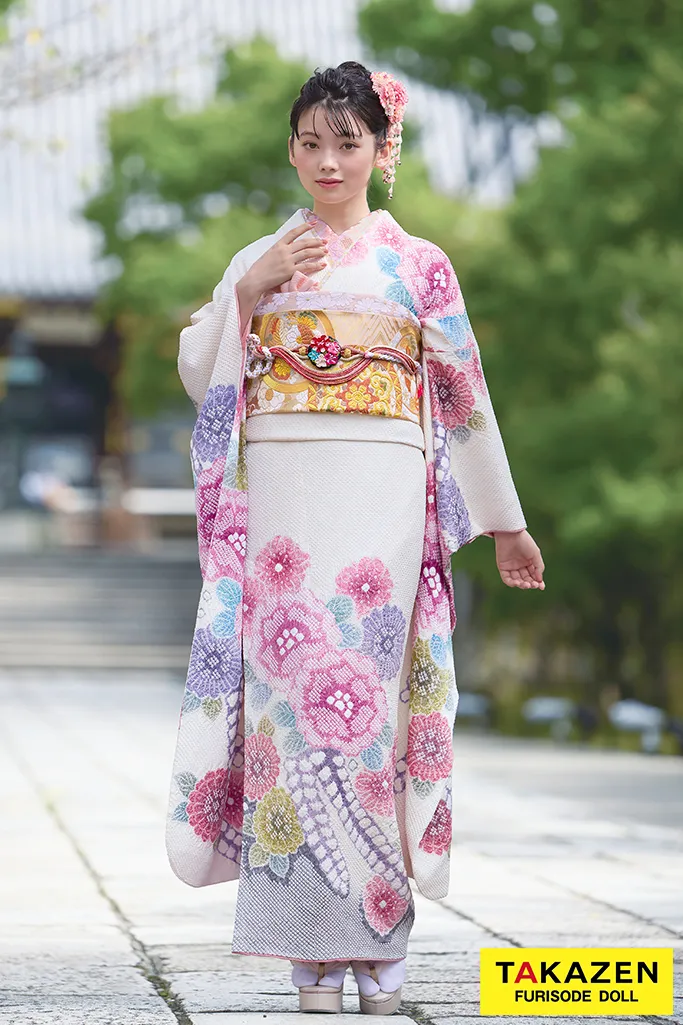 藤娘きぬたや 正絹総絞り 七五三四つ身祝い着