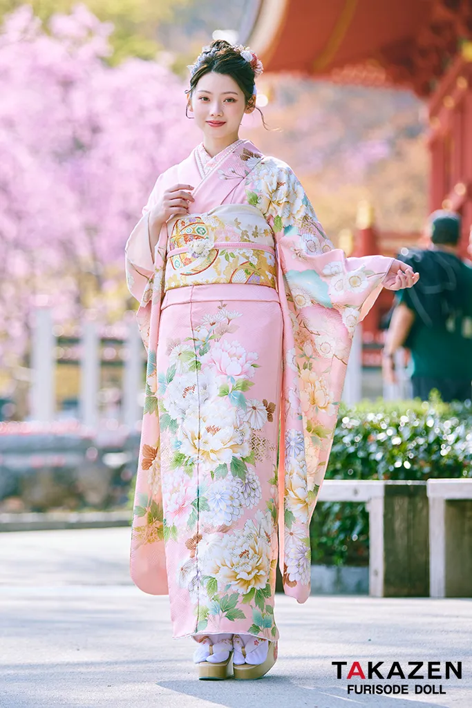 正統派古典 ピンク/淡い色 牡丹柄 はんなり 上品 綺麗系 大柄 かわいい