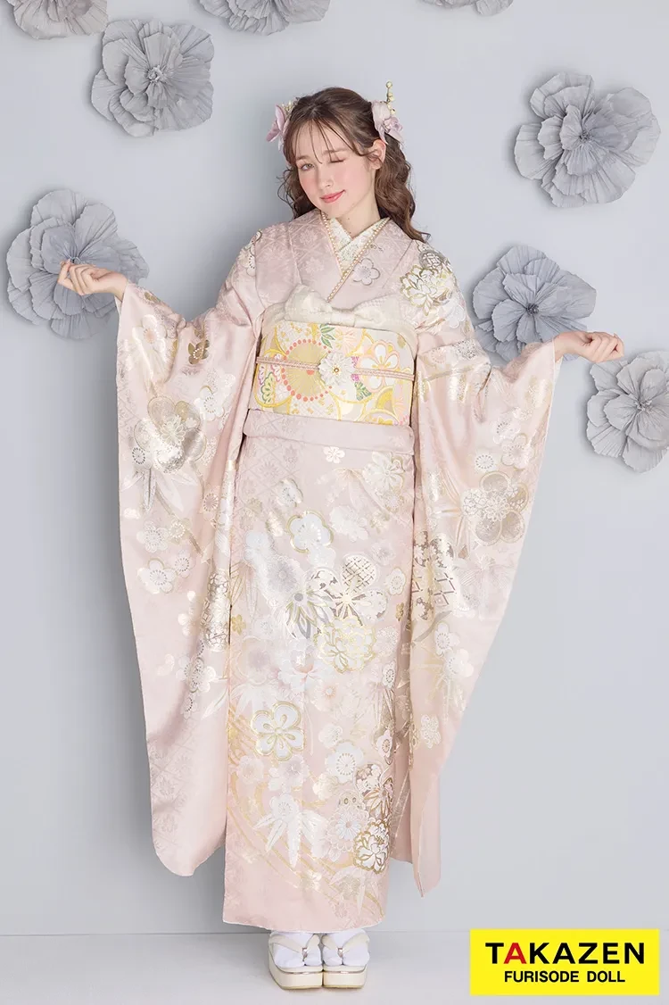 くすみカラー古典 薄い紫/淡色 牡丹柄 大人っぽい エレガント 透明感の