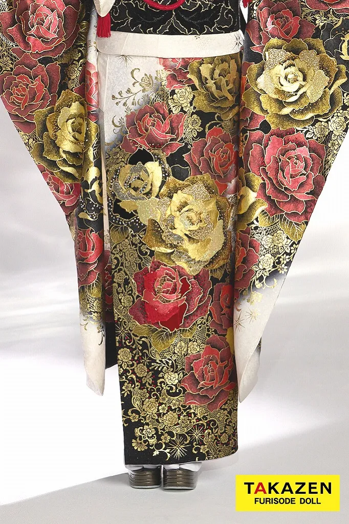 モード系 赤/黒/ゴールド(金色) 薔薇柄 ゴージャス 派手 華やか ギャル