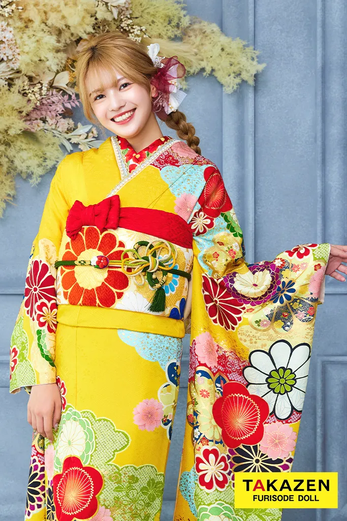 格安レトロポップ古典 黄色 梅柄 モダン ビタミンカラー 明るい