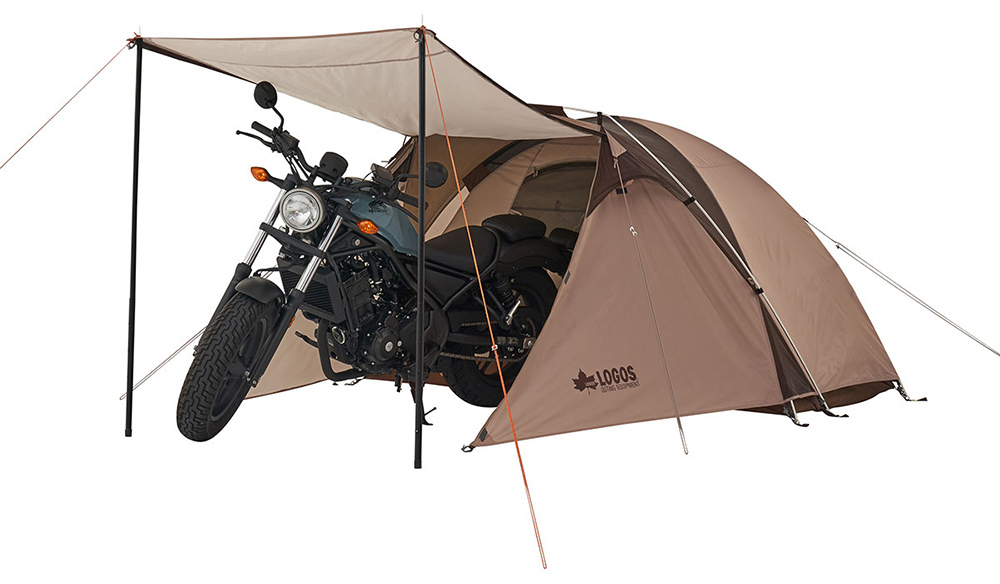 LOGOSより、バイクも収納可能な大型前室が魅力のテント“neos