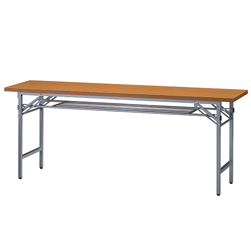 たのめーる】折りたたみテーブル 棚付 NTH-1845-TK 幅1800×奥行450×高