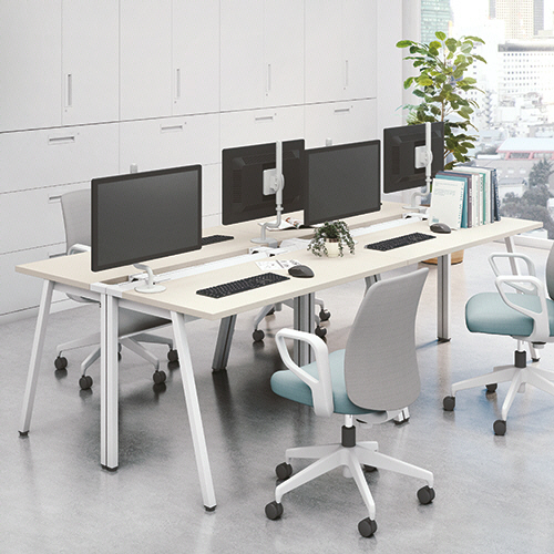 コクヨ LEAN W1200xD600 天板ナチュラル／本体ブラック／引出し無し