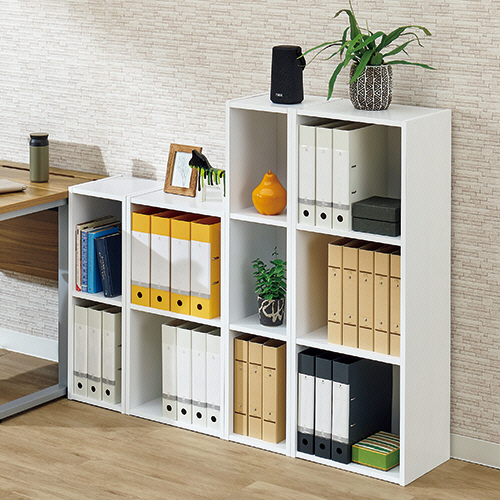 たのめーる】YAMAZEN カラーボックス A4ブラザーズ 2段 幅400×奥行290