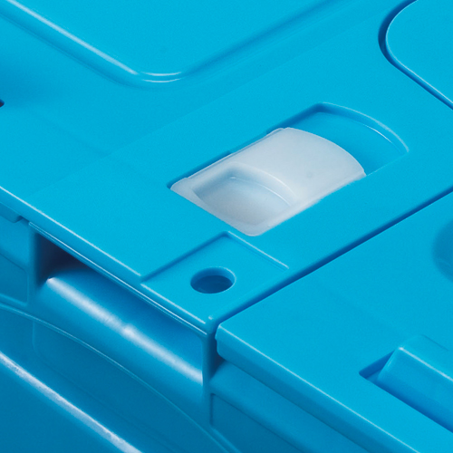 たのめーる】TANOSEE 折りたたみコンテナ フタ付 75L ダークブルー 1