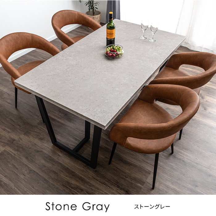 幅140］ダイニングテーブルセット 5点セット 長方形 大理石調