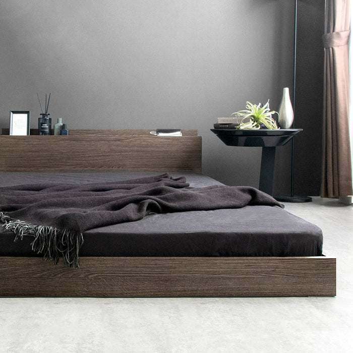 セミダブル］ベッド フレーム 単品 木製 USB・2コンセント&スマホ