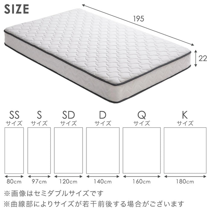 シングル］トリプルエッジサポート ポケットコイルマットレス 厚み22cm