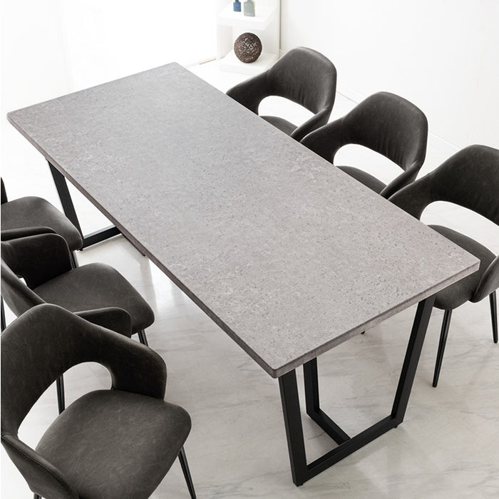 幅180cm］ダイニングテーブル 単品 6人掛け ストーン調 大理石調