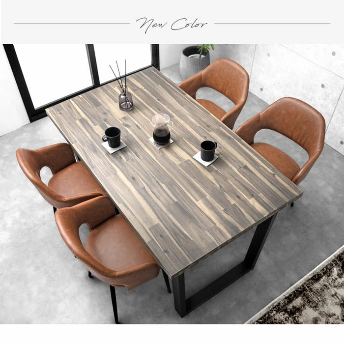 幅140］4人掛け 天然木 ダイニング5点セット 長方形 木製 アカシア