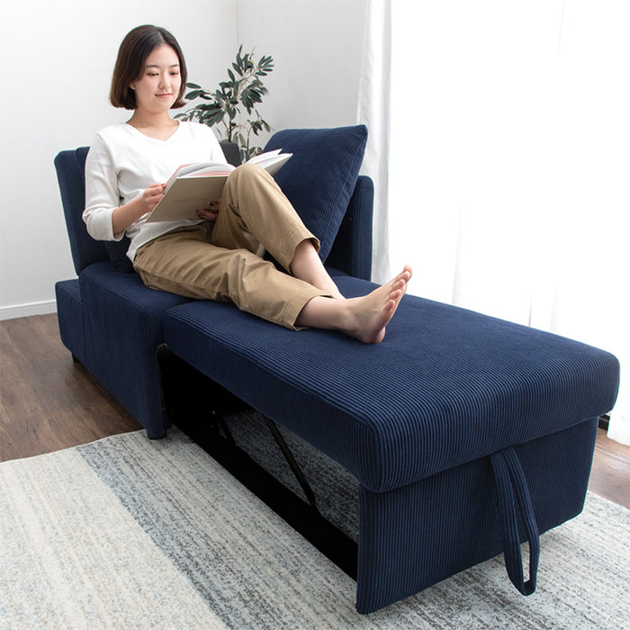 3WAY 1.5人掛け コーデュロイ カウチ ソファーベッド リクライニング
