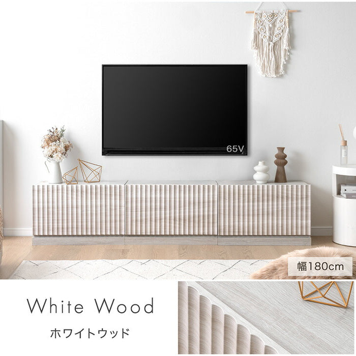 幅120］テレビ台 ユニット式 格子調 木製 扉付き 分割 テレビラック