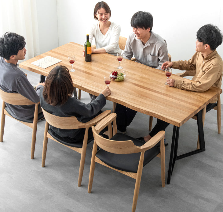 幅200］インダストリアル×北欧 ダイニングテーブルセット 7点セット 6