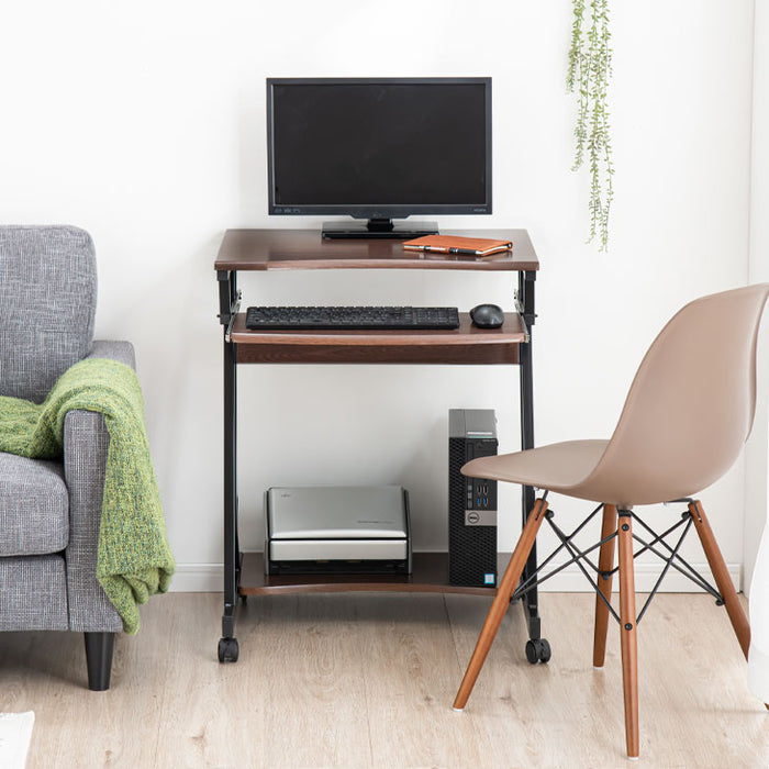 幅60cm パソコンデスク スライドラック キャスター付き〔25400033