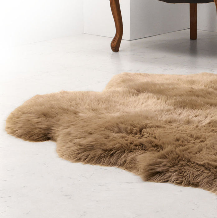 ムートンラグ 約60×90 日本製 厚手 抗菌 防ダニ 1匹物 洗濯できる