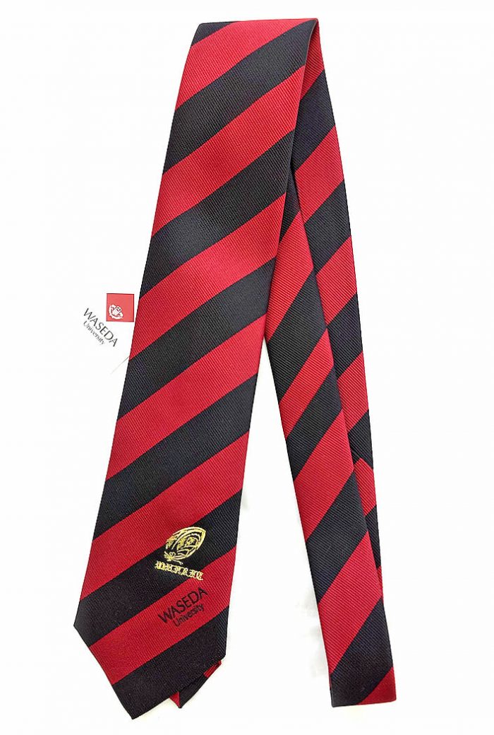 ロゴ刺繍入りオリジナルネクタイ製作：早稲田大学高等学院ラグビー部様