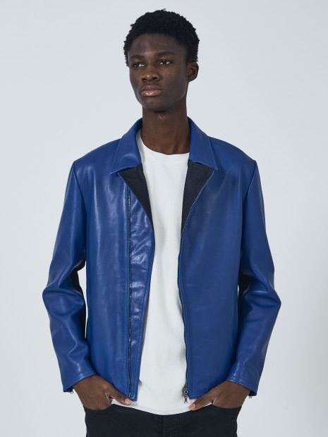 5351 POUR LES HOMMES - 【ラムレザー×デニム】セミダブル ライダース