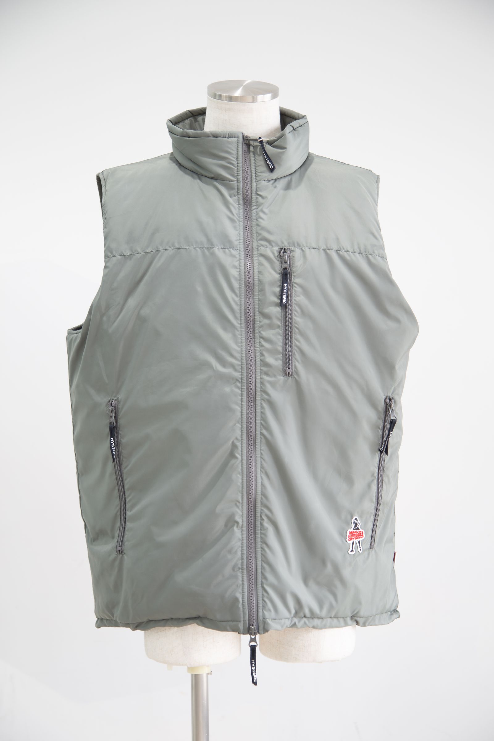 FORD&SPYDER グレー/赤 ベスト クラシック カシミヤ 4BAR Vネック