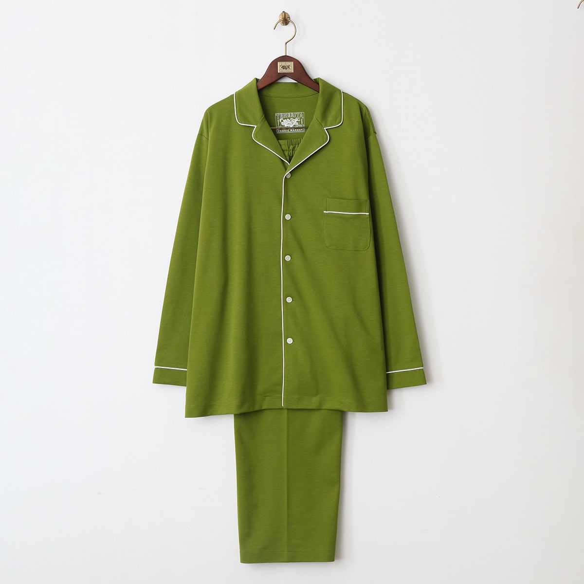 80/1ダブルジャージ メンズパジャマ(46(M) リーフグリーン): ウェア