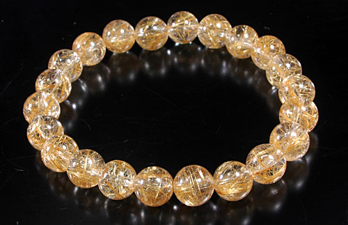 ルチルクォーツブレスレット タイチンルチル 径8ミリ22玉 - 横浜中華街