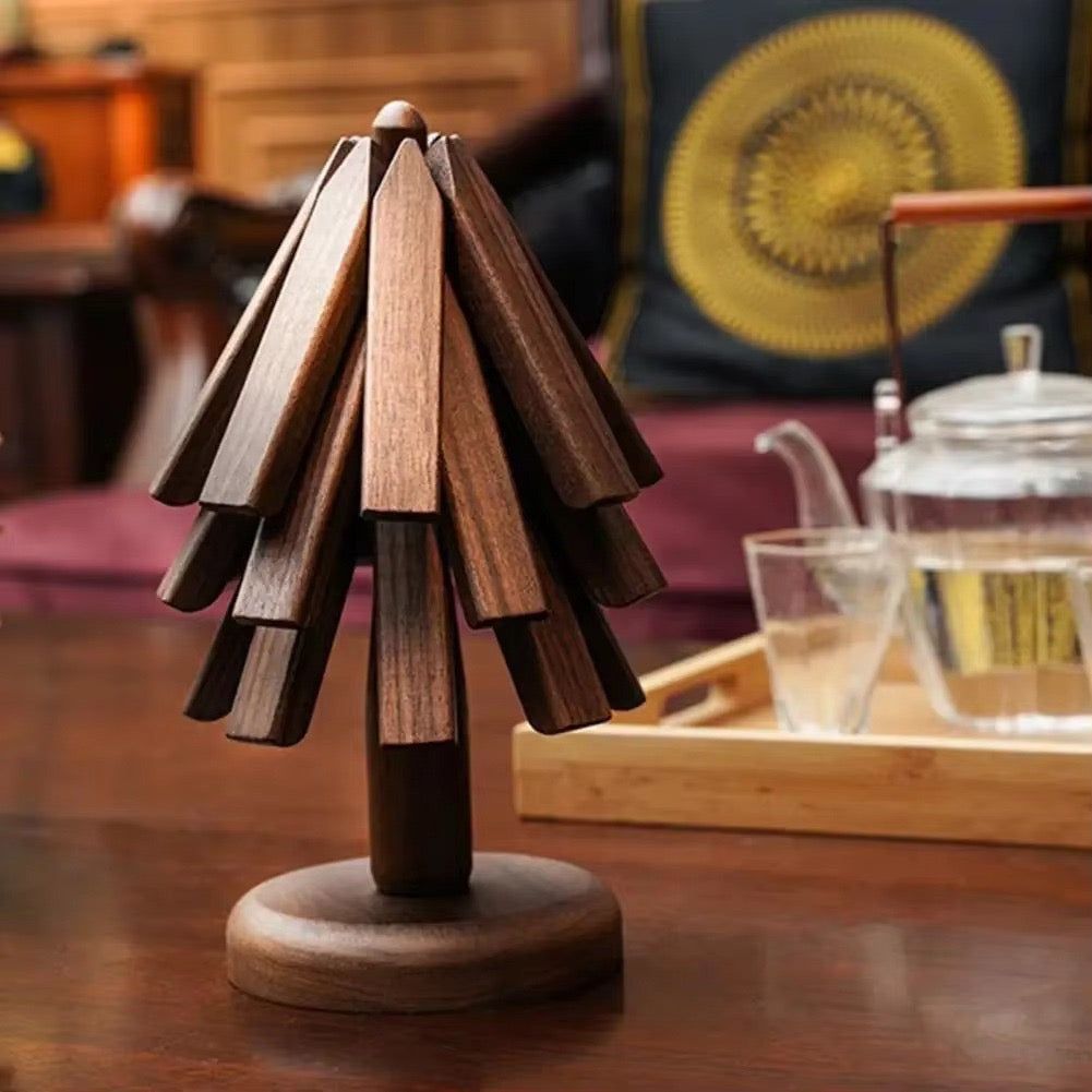 Convertible Wooden Trivet / Foldable Heat-Resistant Stand